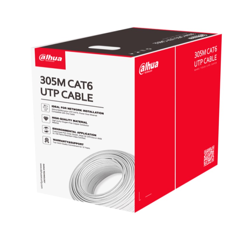 BOBINA DAHUA CABLE UTP 100% COBRE/CAT6/INTERIOR(DH-PFM923I-6UN-C (WHITE))