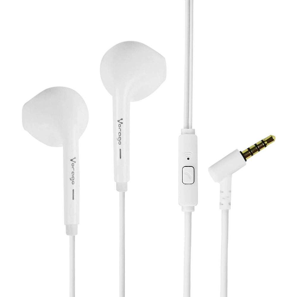 AUDIFONO VORAGO MANOS LIBRES 3.5MM CTRL VOL. Y MICROF BLANCO EP-201-V2-WH