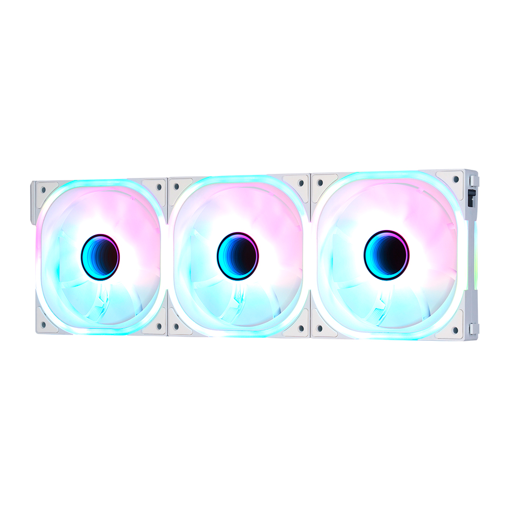 KIT VENTILADORES MODULAR GAME FACTOR 3X120MM 58CFM RGB BLANCO FKG500-W