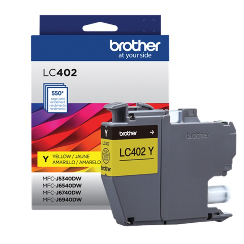 CARTUCHO BROTHER TINTA AMARILLA ALTO RENDI 550 PAG (LC402YS)