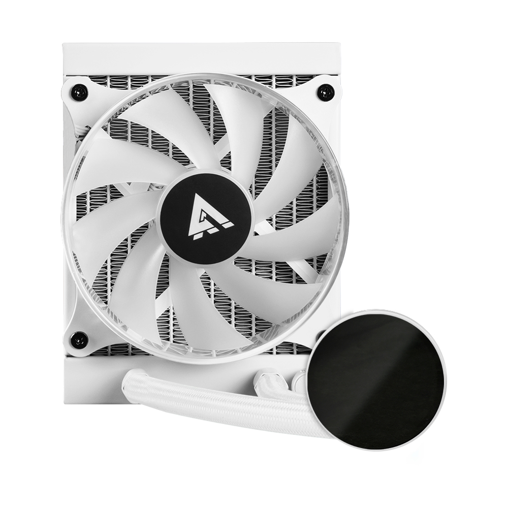 ENFRIAMIENTO LÍQUIDO GAME FACTOR 1X120MM RGB TDP 150W 70 CFM, BLANCO LQG501-WH