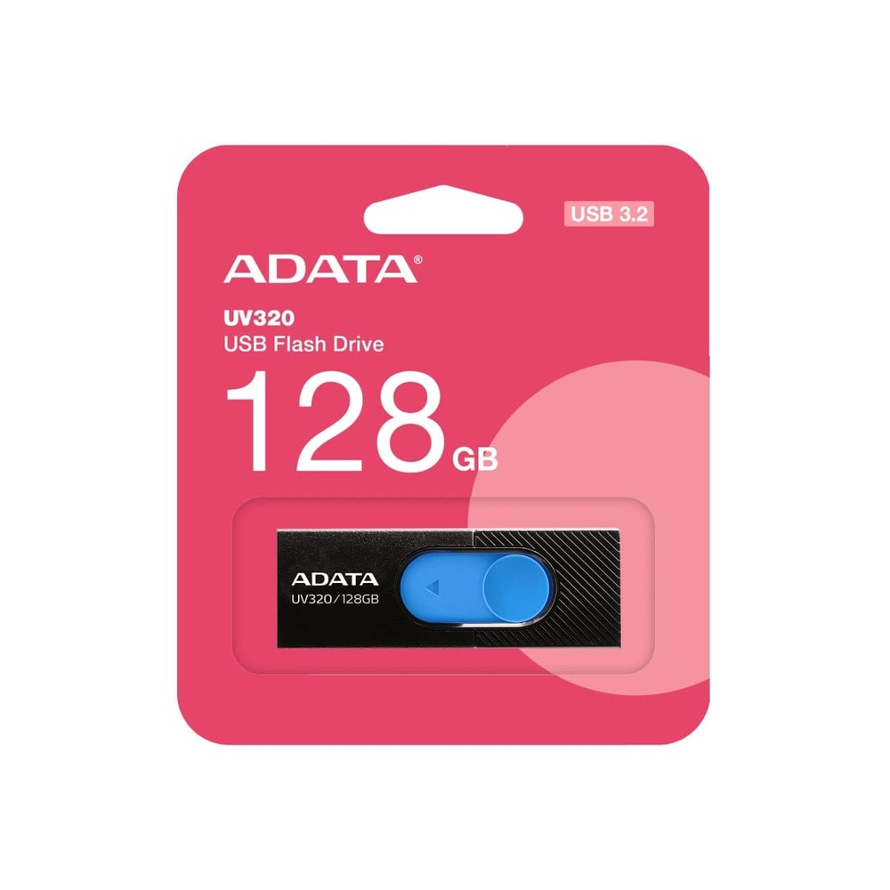 MEMORIA FLASH ADATA UV320 128GB USB3.2 BLACK-BLUE (AUV320-128G-RBKBL)