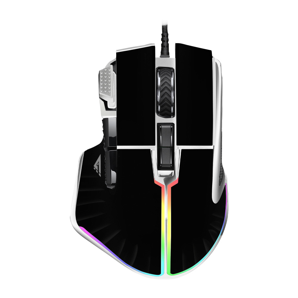 MOUSE GAME FACTOR LASER, PIXART 3370, 19K DPI, 6+1 BOTONES RGB MOG602-BK