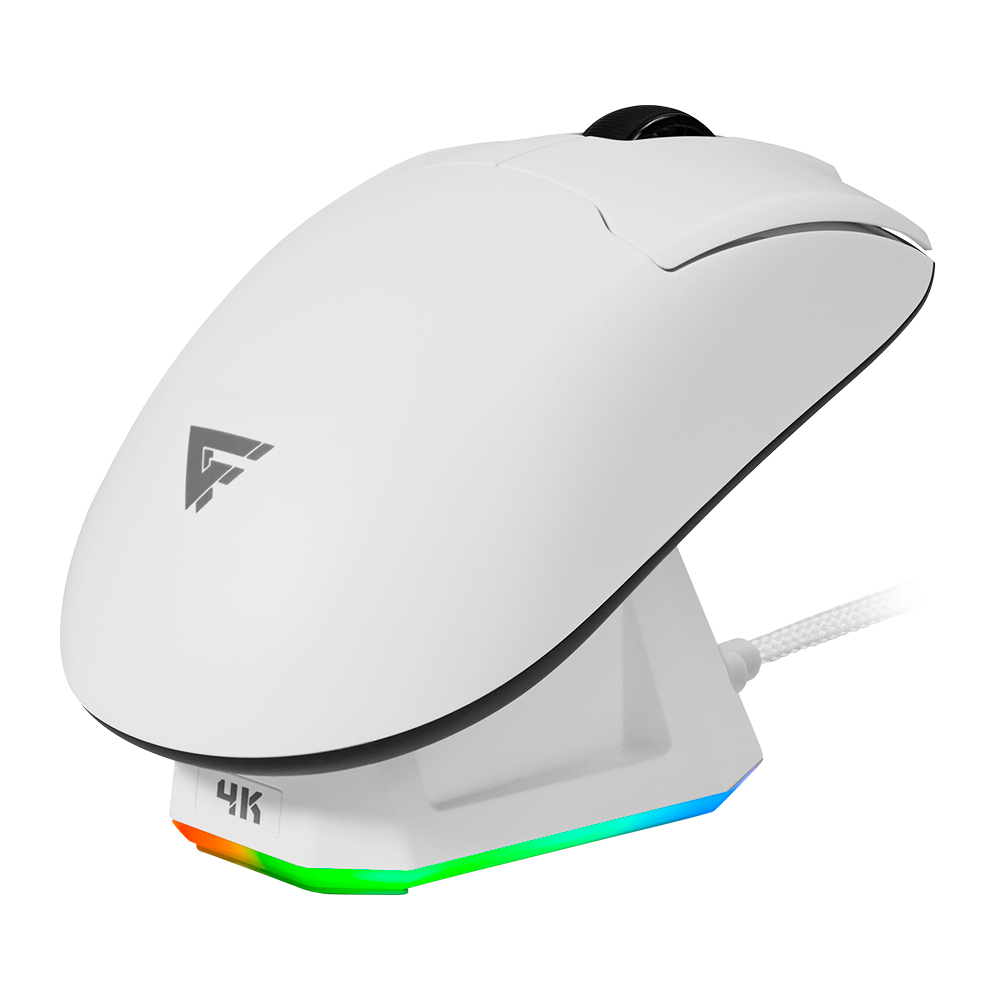 MOUSE GAME FACTOR INAL. WIRELESS 2.4G+BT, PIXART 3395, 26K DPI, 4K HZ BASE RGB 56G (MOW800-WH)