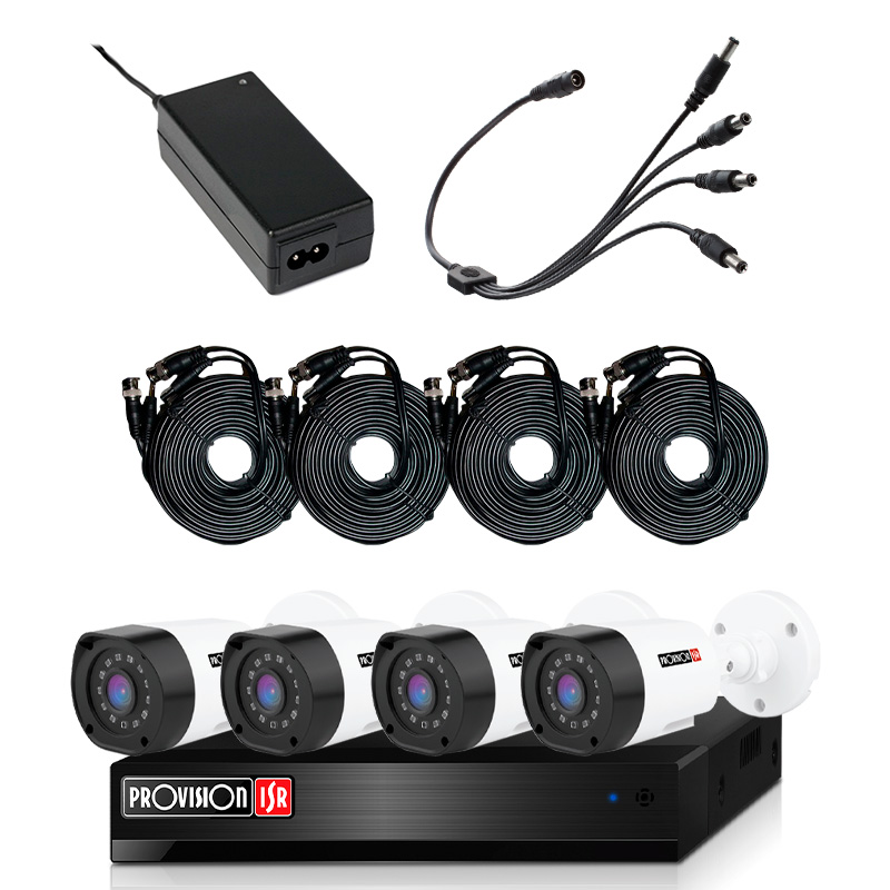 PROVISION KIT 4 CAM BALA 2MP + DVR 4CH+1 IP KITBOX (PAK4LIGHTCC2MP-28)