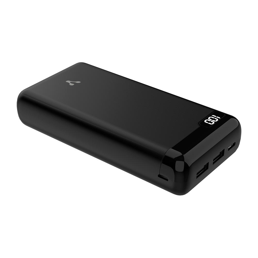 POWER BANK VORAGO USB Y TIPO C 20,000 mAh LCD NEGRO PB-560-BK