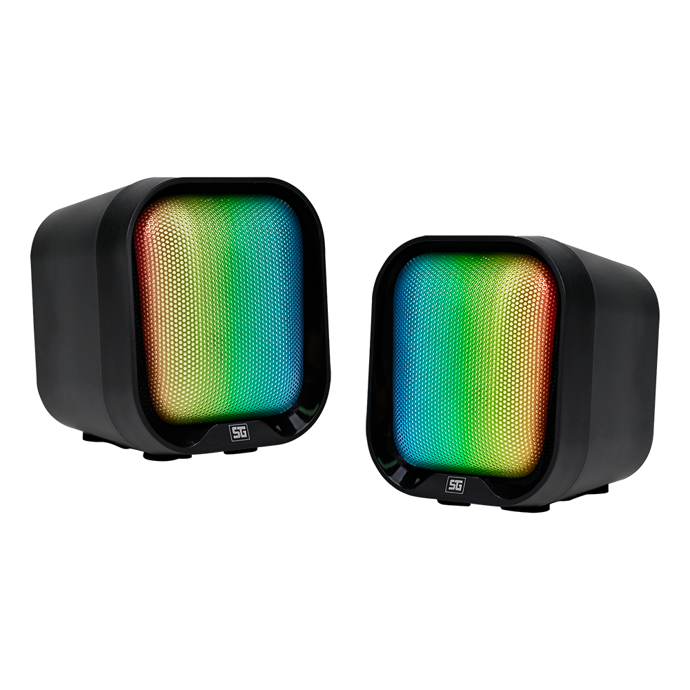 BOCINAS VORAGO START THE GAME 3.5 MM RGB POR USB PARA PC 2*2 WATTS (SPK-109)