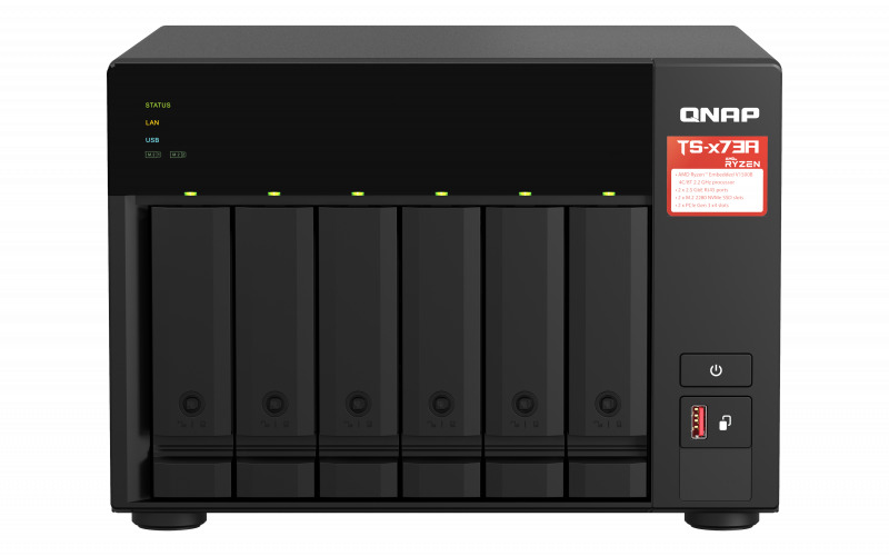 QNAP NAS DE ESCRITORIO 6 BAHIAS AMD RYZEN V1000 SERIES(TS-673A-8G-US)