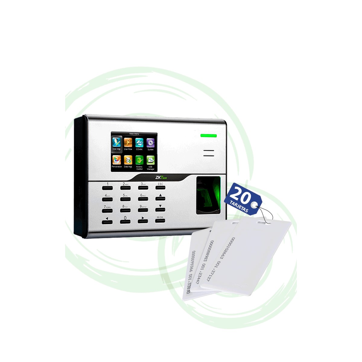 CONTROL DE ACCESO Y ASISTENCIA ZKTECO SIMPLE CON 20T(UA860IDCARD PAK)