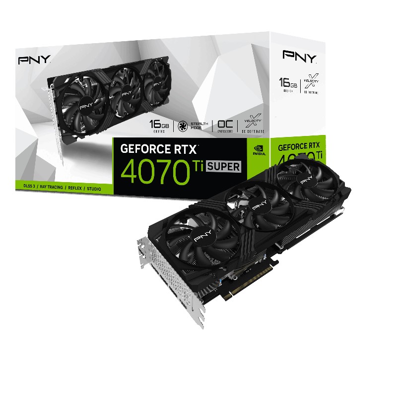 TARJETA DE VIDEO PNY GEFORCE RTX 4070 TI SUPER 16GB VERTO OC TF DLSS 3