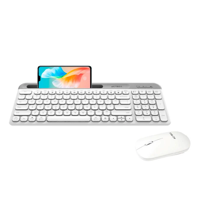 COMBO ACTECK SILK MK720 2-1 ERGONOMICO/INALAMBRICO/USB BLANCO (AC-936262)