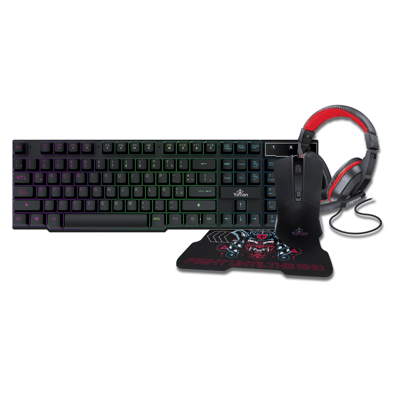 Yeyian Teclado, Raton, Auricular, Mousepad Combo Hydra Series 2000 - Modelo: YKH-20707