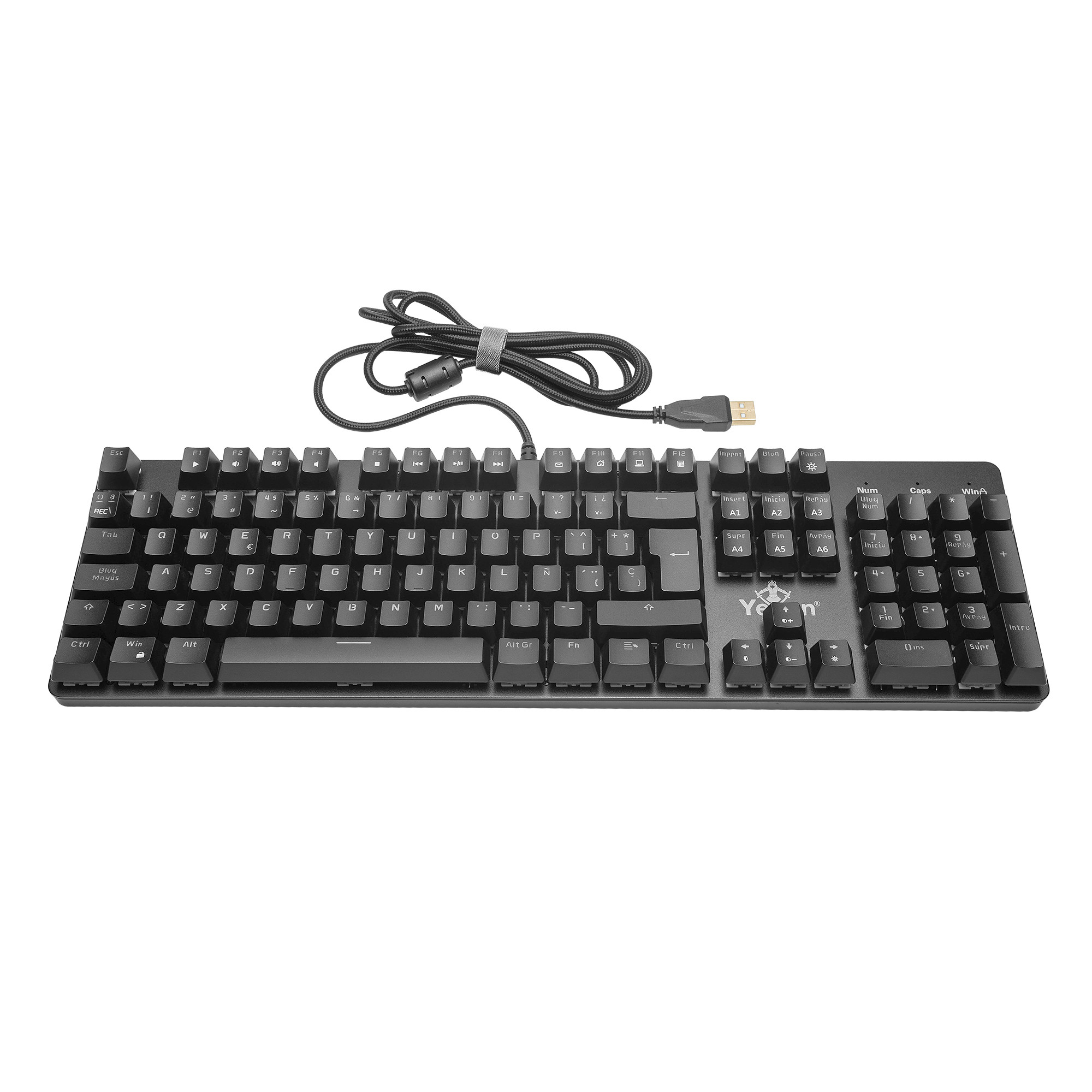 TECLADO GAMER YEYIAN YKM-ERGB-03 KUSARI MECANIC SWITCH CAFÉ RGB