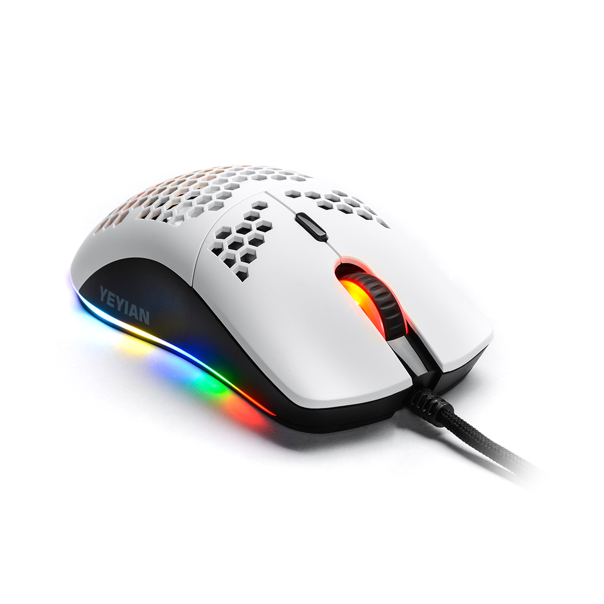 MOUSE GAMER YEYIAN YMG-24311 LINKS 3000, RGB 6 BOT, USB,7200 DPIS BLAN