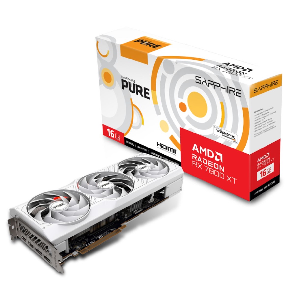 TARJETA DE VIDEO SAPPHIRE PURE RX7800XT  DDR6 16GB (11330-03-20G)