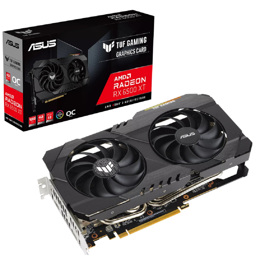 TARJETA DE VIDEO ASUS TUF-RX6500XT-O4G-GAMING OC 4GB GDRR6/HDMI/DP