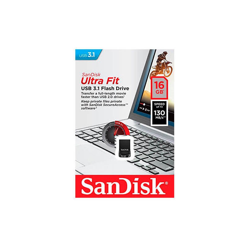 MEMORIA FLASH SANDISK ULTRA FIT 32GB NEGRO USB 3.1 (SDCZ430-032G-G46)