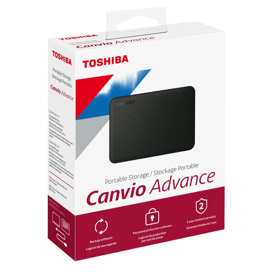 DISCO DURO EXTERNO TOSHIBA 1TB USB 3.2 CANVIO ADVANCE V10 NEGRO (HDTCA10XK3AA)