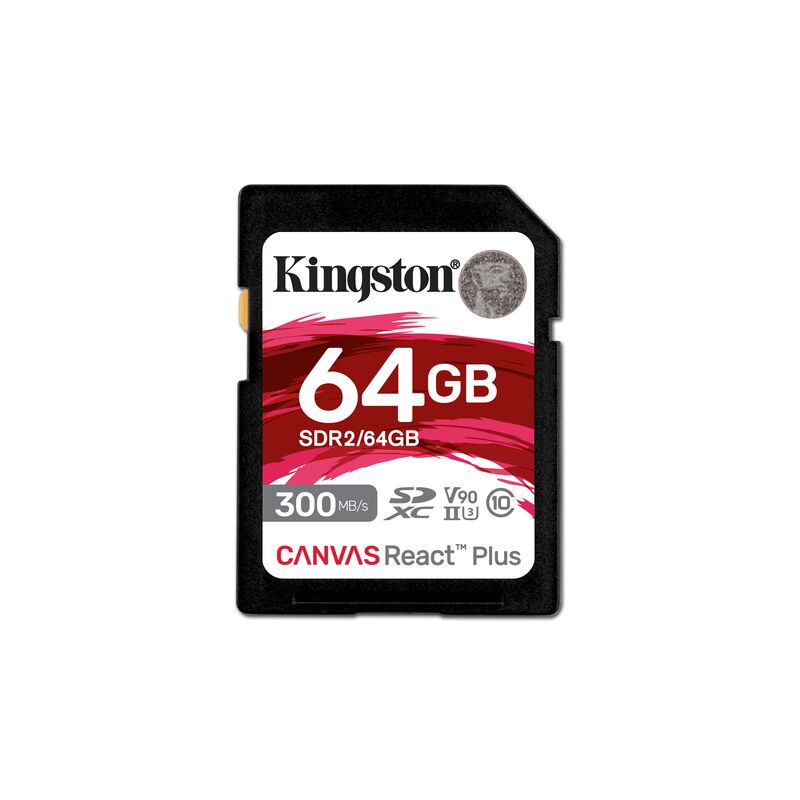 MEMORIA SD KINGSTON SDXC CANVAS REACT PLUS 300R UHS-II V90(SDR2/64GB)