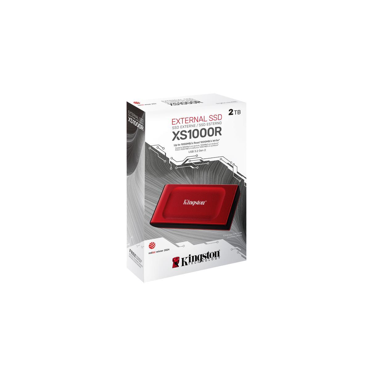 UNIDAD SSD KINGSTON SXS1000 2TB PORTATIL RED TYPE-C-A (SXS1000R/2000G)