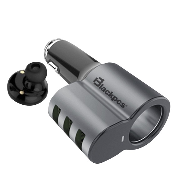 CAR CHARGER BLACKPCS 3 PUERTOS USB MANOS LIBRES NEGRO (EPI053BT-BL)