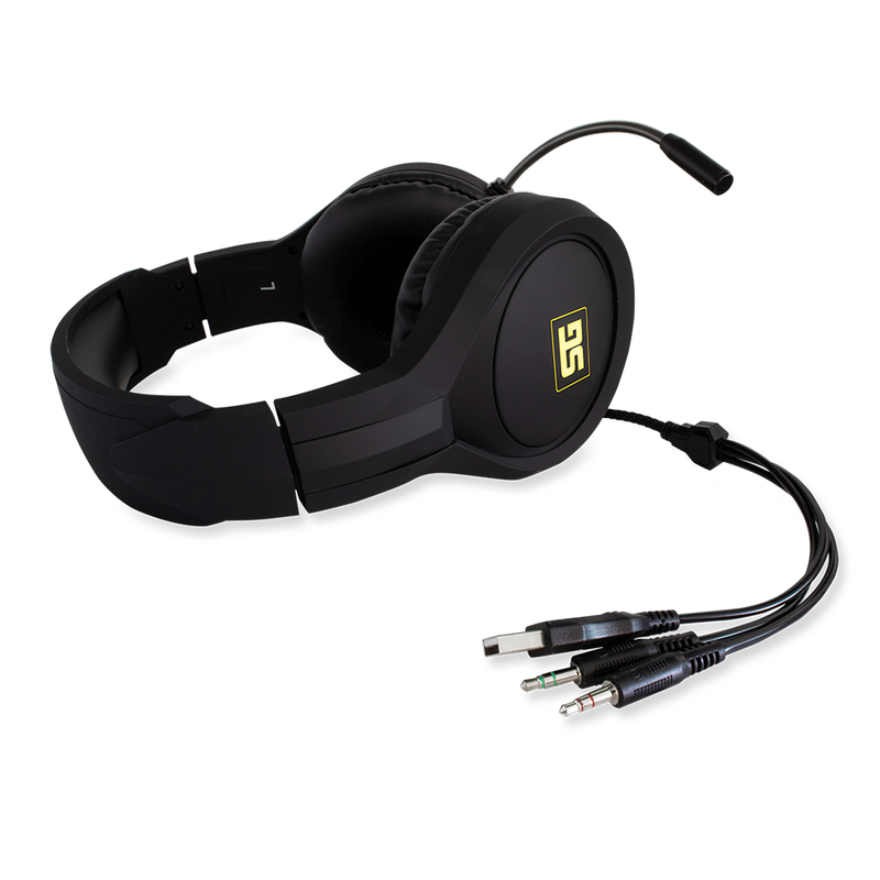 DIADEMA START THE GAME 2X3.5MM+USB(RGB) BOCINA 40MM NEGRO HS-501