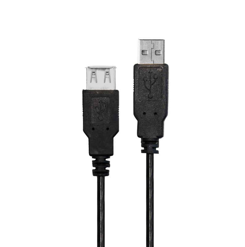 CABLE DE EXTENSION VORAGO MACHO-HEMBRA USB A 2.0 1.5 MTS NEGRO CAB-105