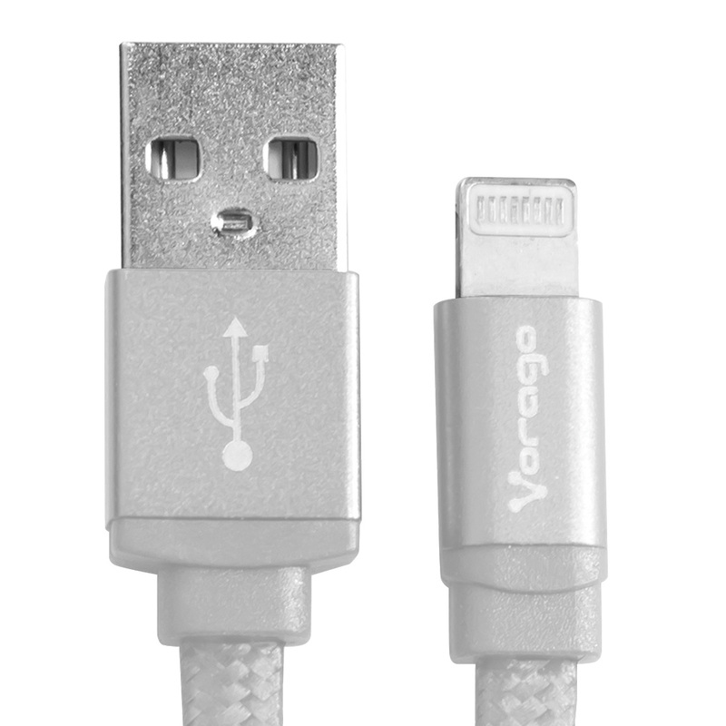 CABLE VORAGO USB-APPLE LIGHTNING (8 PINES) 1 METRO BLANCO CAB-119-WH