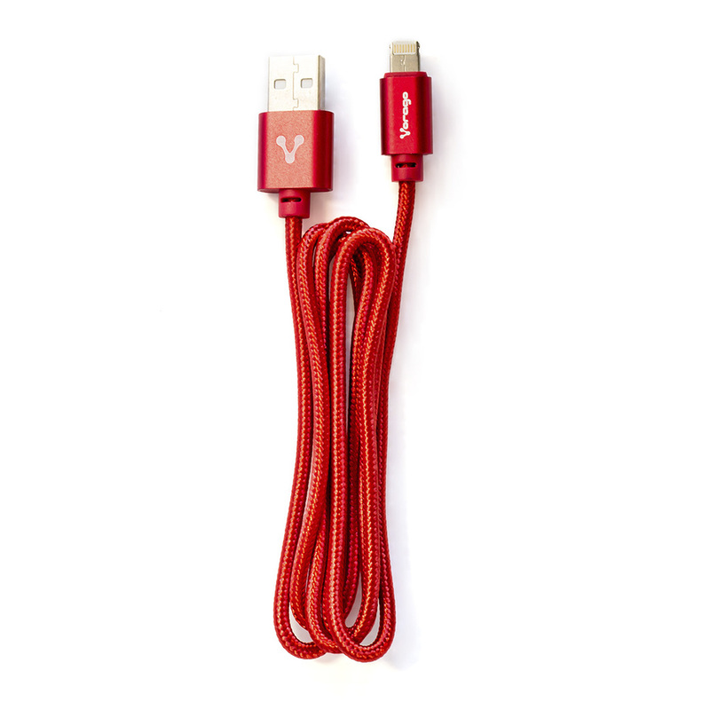 CABLE VORAGO DUAL MICRO USB/LIGHTNING (8 PINES) 1M ROJO CAB-209-RD