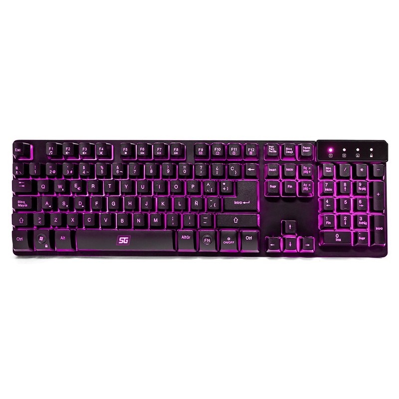 TECLADO VORAGO START THE GAME LED RGB METALICO MULTIMEDIA USB KB-502