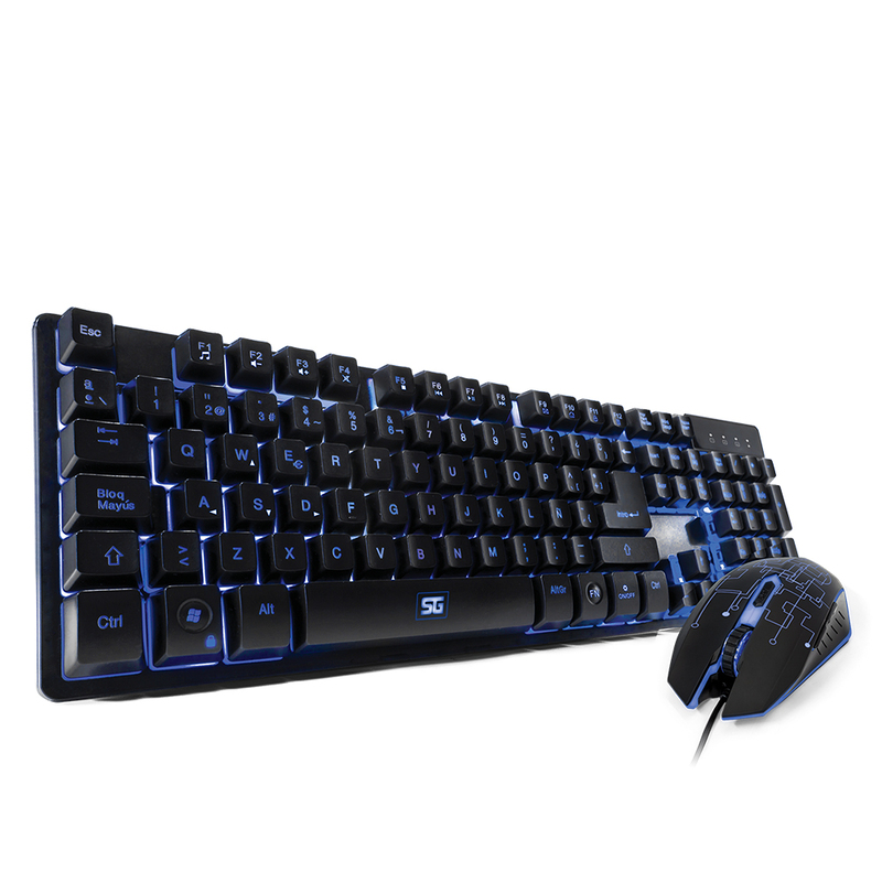 KIT VORAGO START THE GAME TECLADO Y MOUSE RETROILUMINADO USB KM-500