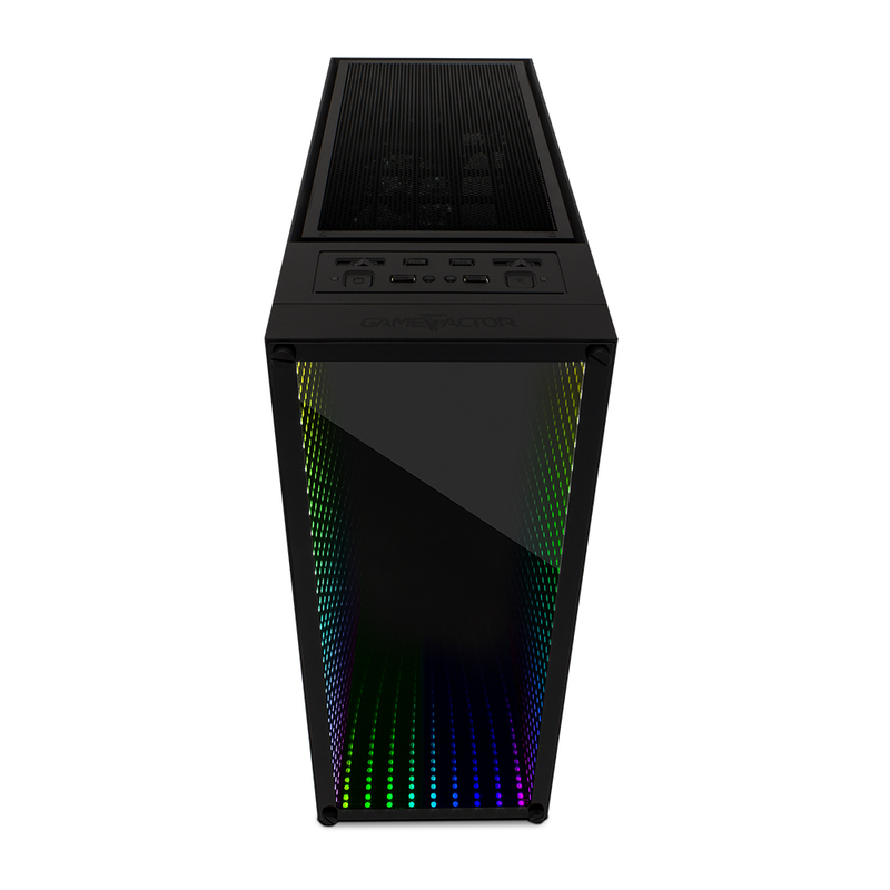 GABINETE GAME FACTOR ATX MICRO ATX PANEL CRIST TEMP VENT RGB CSG601