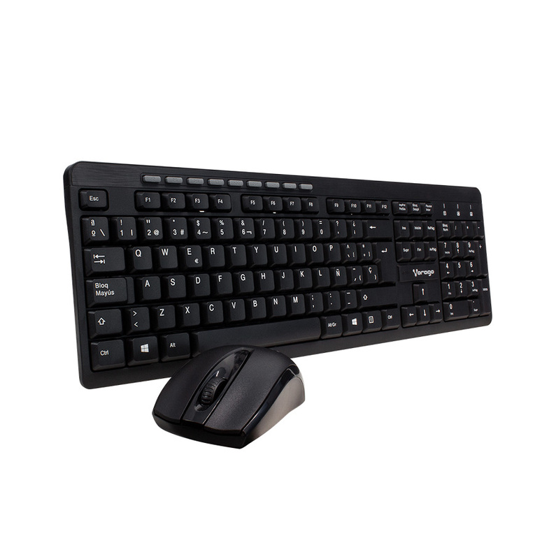 KIT TECLADO Y MOUSE VORAGO KM-304 INALAMBRICO MULTIMEDIA NEGRO