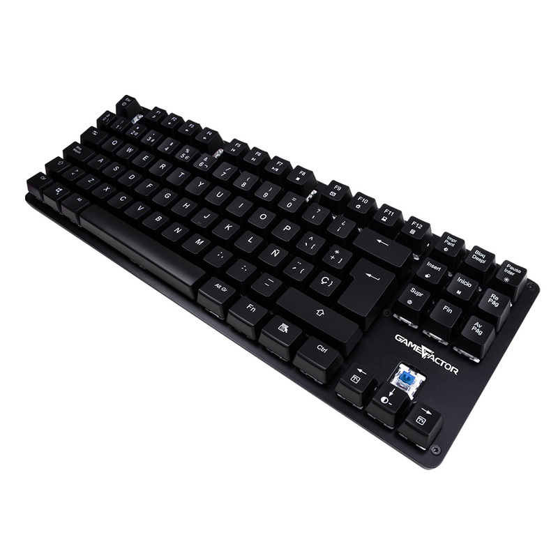 TECLADO MECANICO TKL GAME FACTOR RGB,USB NEGRO, SWITCH BLUE KBG500-BL