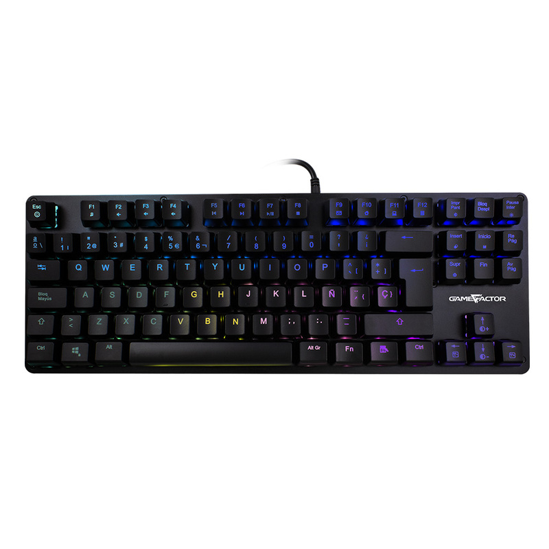 TECLADO MECANICO TKL GAME FACTOR RGB, USB NEGRO, SWITCH RED KBG500-RD