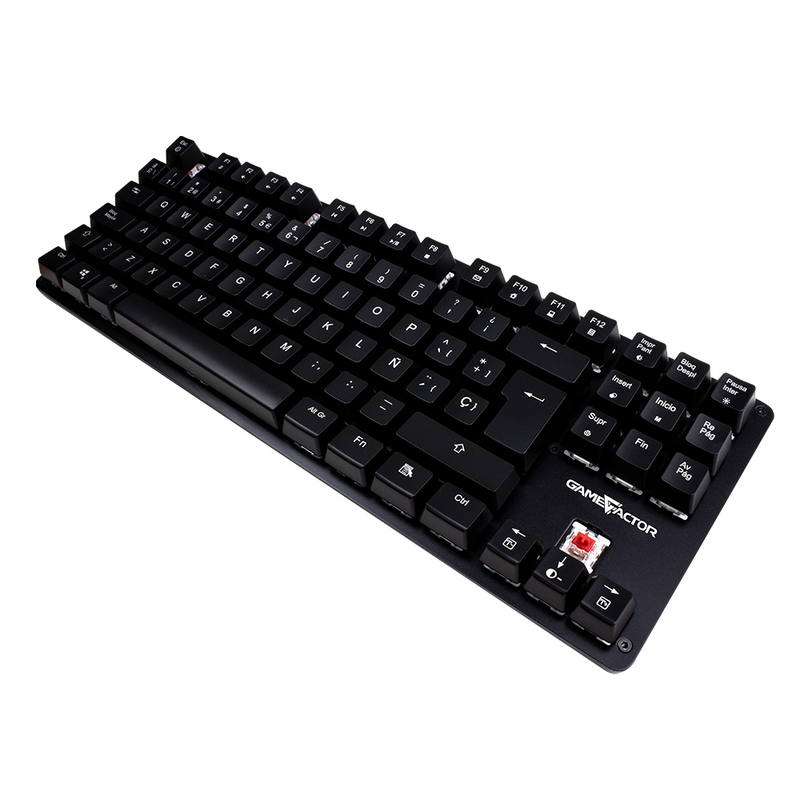 TECLADO MECANICO TKL GAME FACTOR RGB, USB NEGRO, SWITCH RED KBG500-RD