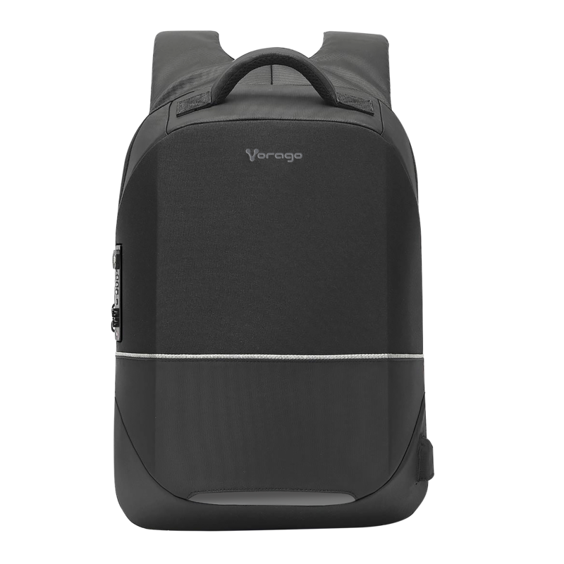 MOCHILA VORAGO ANTIRROBO TSA LOCK SOP. LAPTOP 15.6" USB NEGRA BP-401