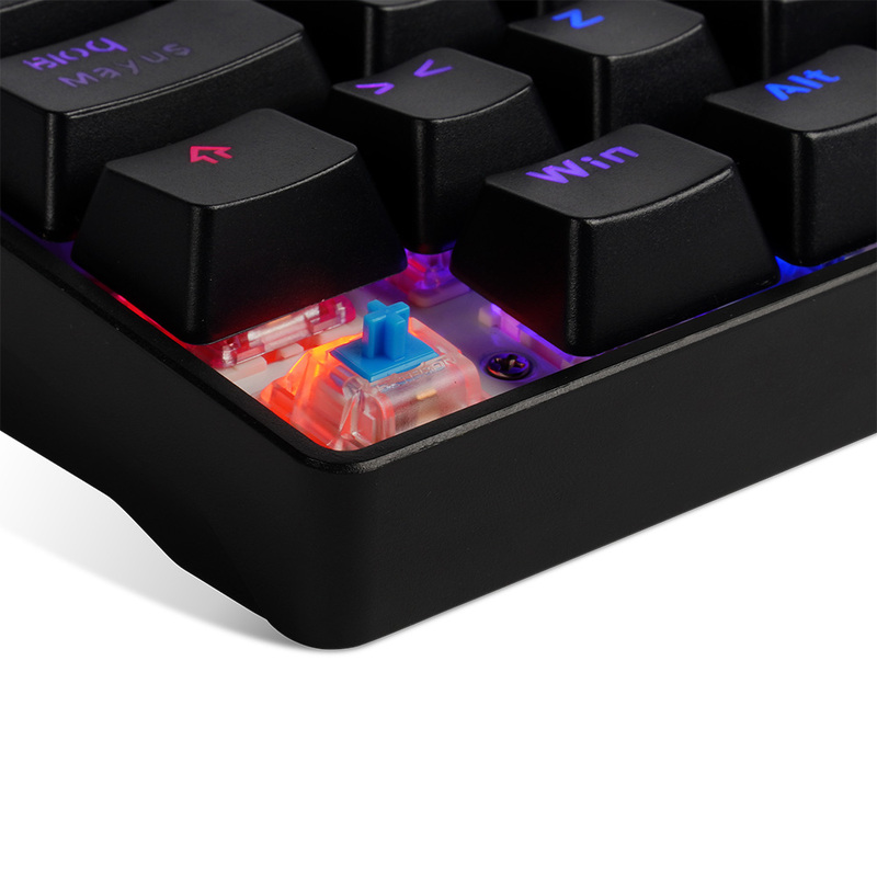 TECLADO MECANICO GAME FACTOR 60% RGB SWITCH BLUE USB TIPO C KBG560-BL