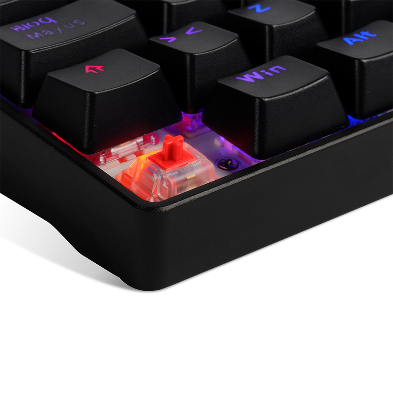 TECLADO MECANICO GAME FACTOR 60% RGB SWITCH RED USB TIPO C KBG560-RD