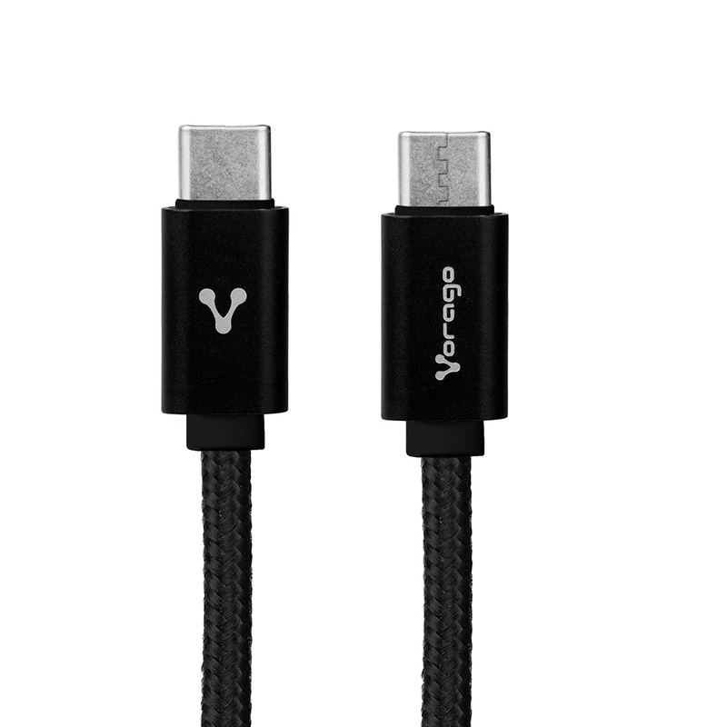 CABLE VORAGO USB C - USB C 1 METRO CARGA RAPIDA NEGRO CAB-124 BK