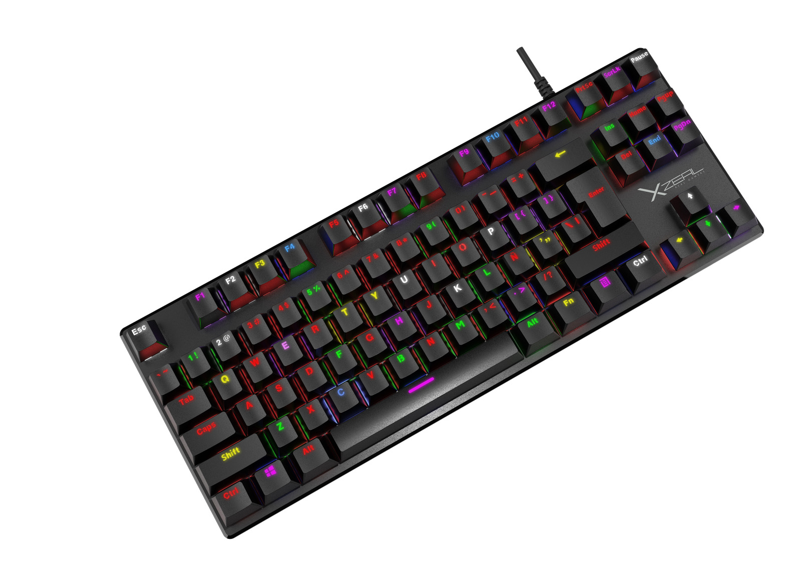 TECLADO MECANICO GAMER XZEAL, SWITCH ROJO, USB, NEGRO XZKX020B