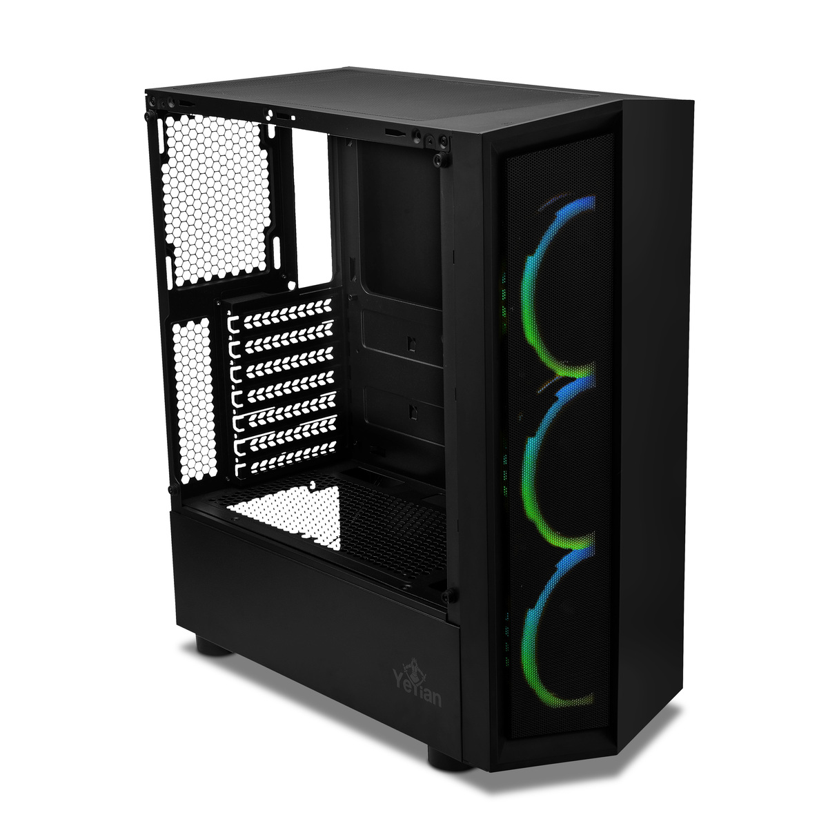 (ED)GABINETE YEYIAN GAMER YCH-ATAB-01BK VENTLE ATX 3 VENT ARGB C/T LAT