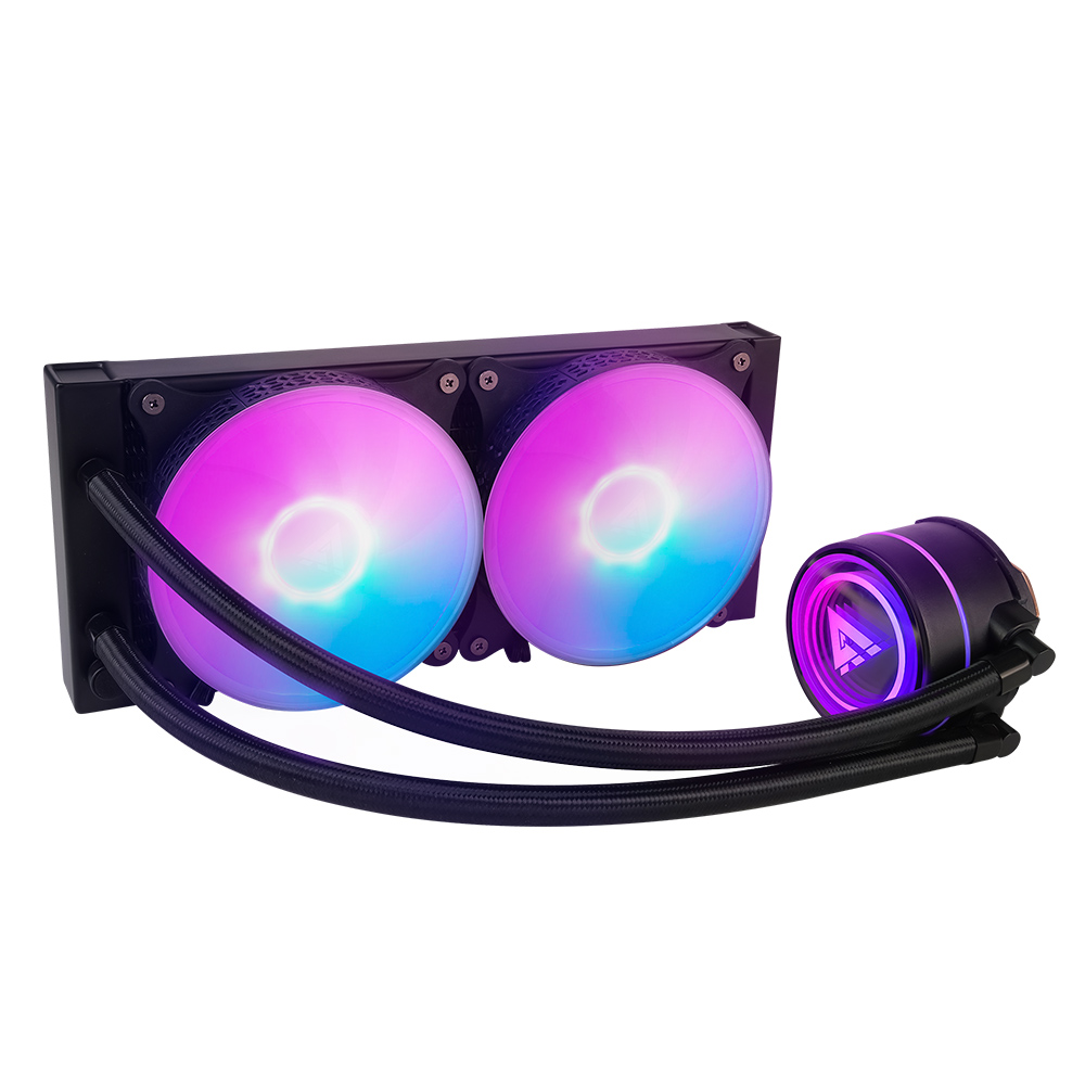 ENFRIAMIENTO LIQUIDO GAME FACTOR 2x120 RGB 250W 70 CFM NEGRO LQG601 BK