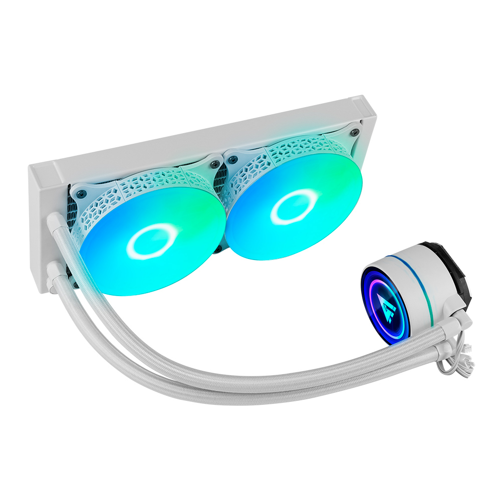 ENFRIAMIENTO LIQUIDO GAME FACTOR 2x120RGB 250W 70 CFM BLANCO LQG601 WH