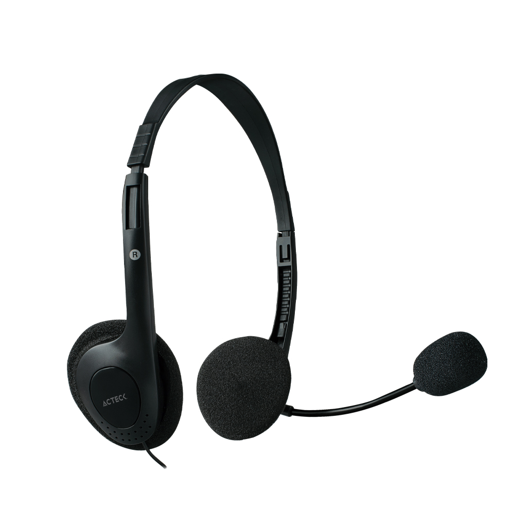 DIADEMA ACTECK BASIC HI-FI CON MICROFONO AM-370 NEGRO MUAA-005