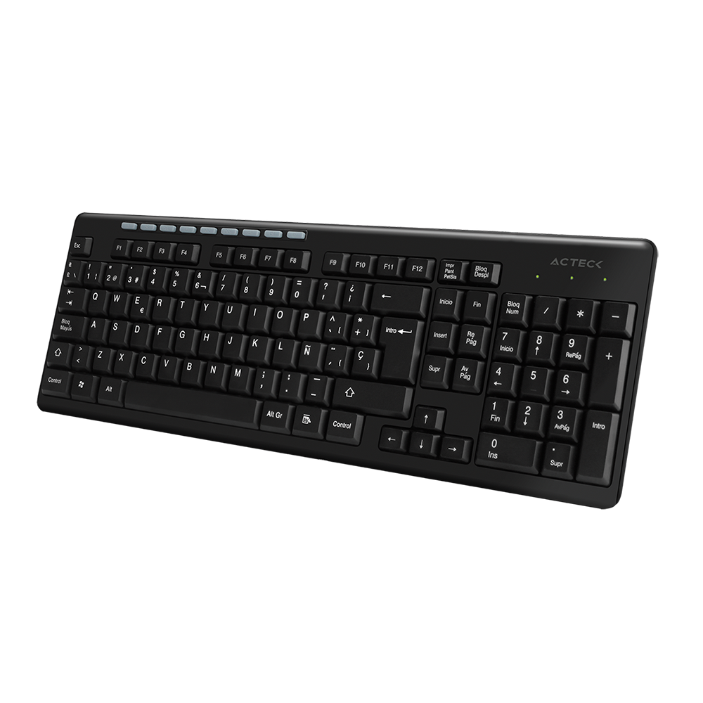 TECLADO ACTECK INALAMBRICO MULTIMEDIA NEGRO AC-913973