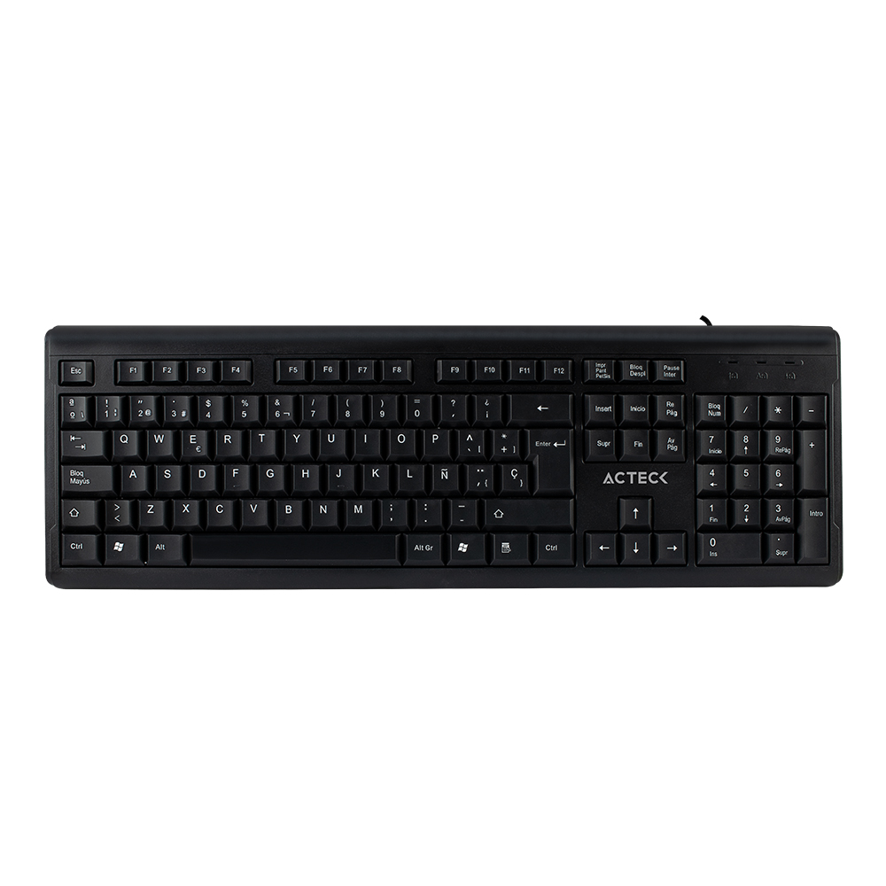 TECLADO ACTECK-E ALAMBRICO USB/NEGRO ESTANDAR 104 TECLAS AC-928946