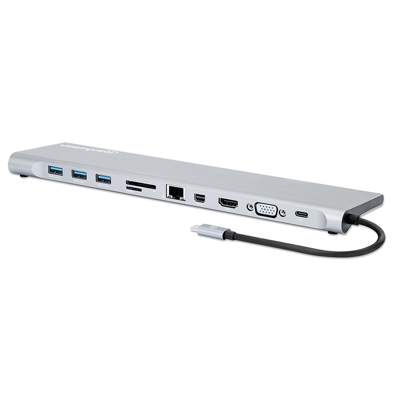 DOCKING STATION MANHATTAN USB-C 11 EN 1 CON MST P/3 MONITORES 130578