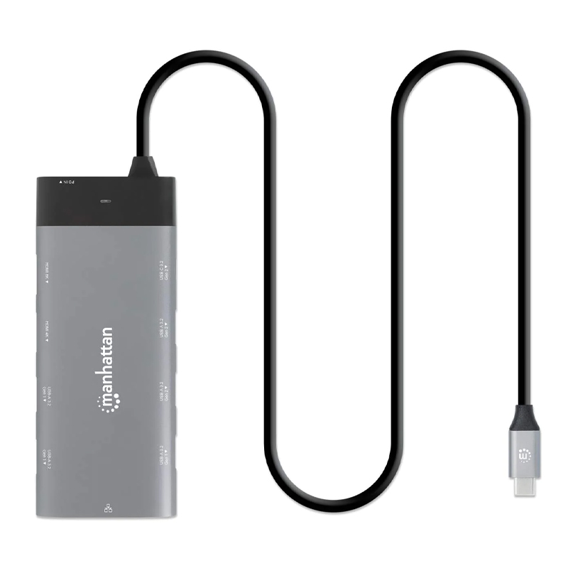 DOCKING MANHATTAN USB-C 10 PTOS, 2XHDMI, 5XUSB-A, US 130714