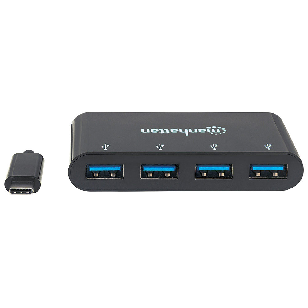 HUB USB C MANHATTAN A 4 PTOS V3.1 NEGRO 162746